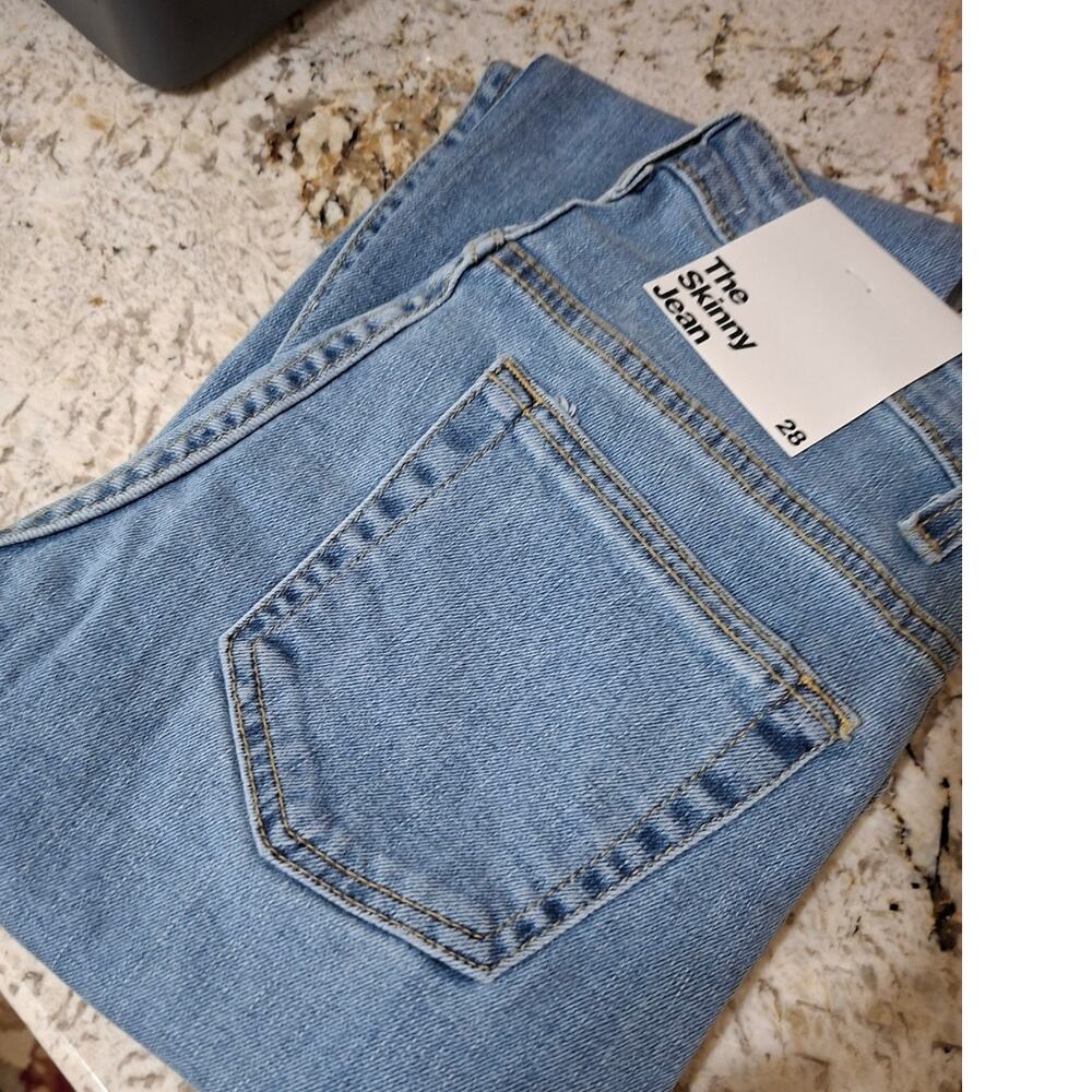 American Apparel Women's Jeans The Sid Skinny Sz. 28 NWT Button Fly Light Wash